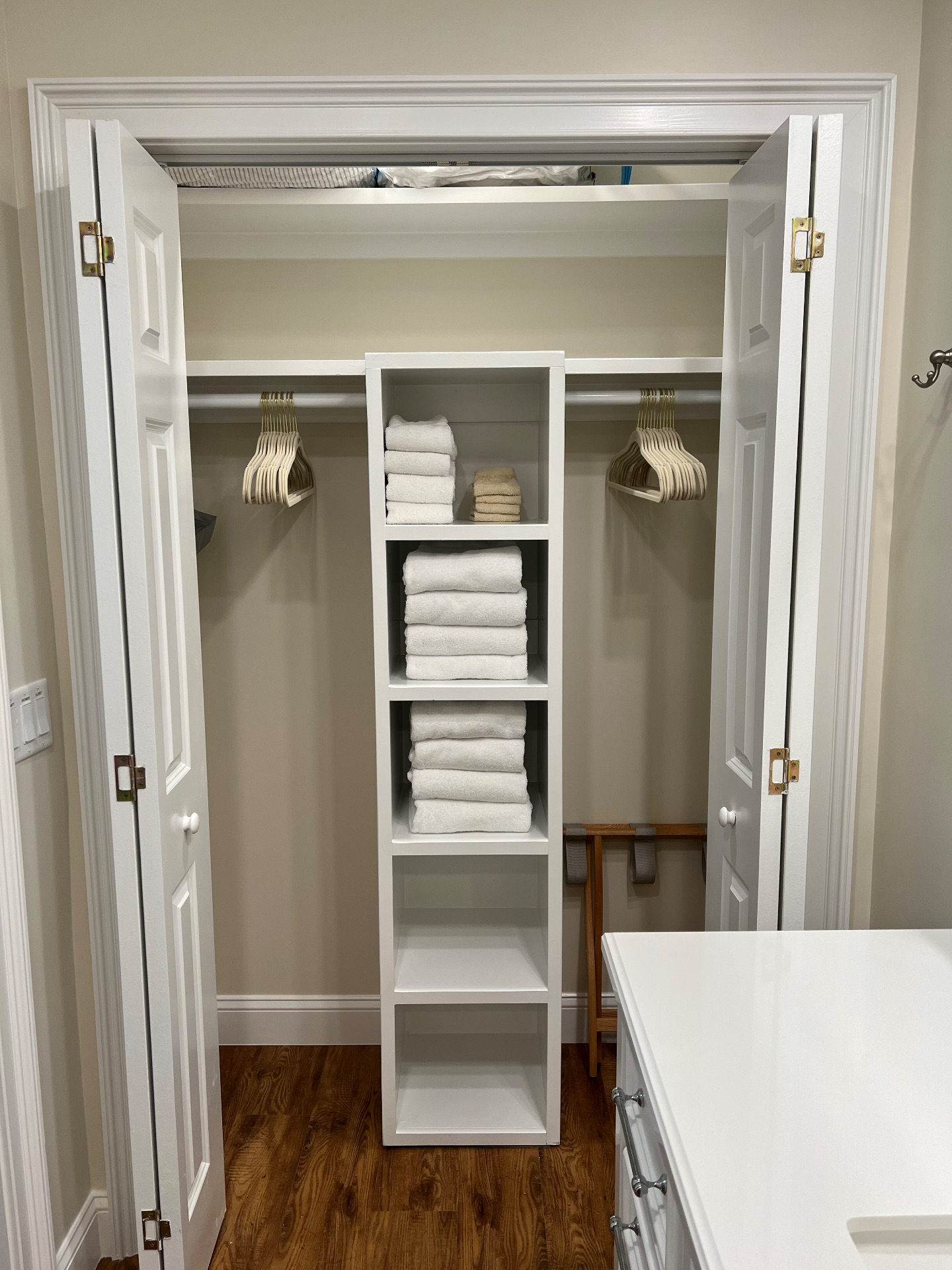 Newly renovated closet in second bedroom 