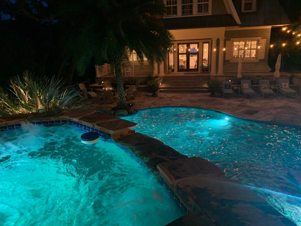 night view from hot tub