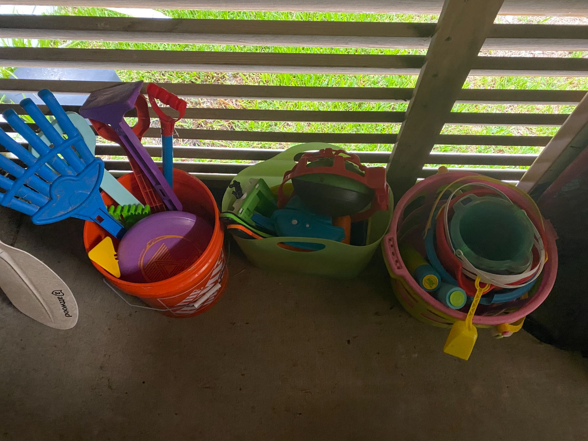 beach buckets, shovels, frisbees, and more