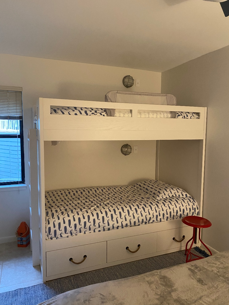 Second bedroom has a bunk bed…
