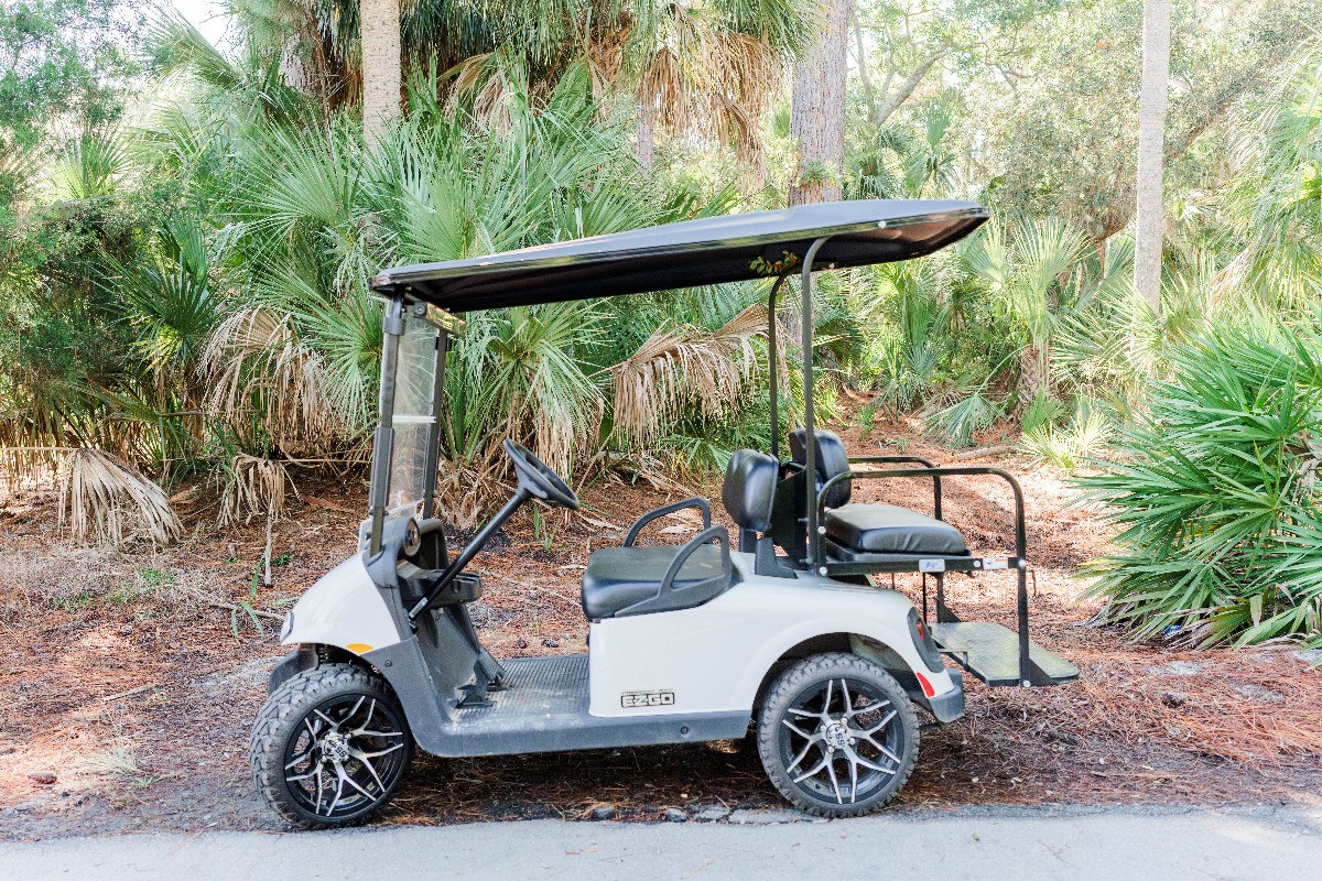 House is equipped with a golf cart. (It may not look exactly like this)